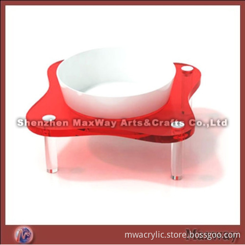 Red Counter Handy Acrylic Dog Bowl Using Holder